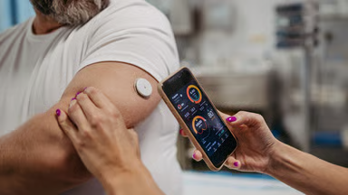 AI chronic care management app monitoring blood sugar levels and providing personalized diabetes recommendations